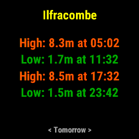 TideCast day list